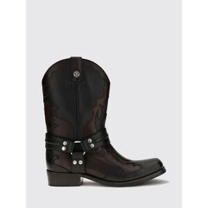 Versace Men Sylvester Texan Boots Versace In Calf Leather With Medusa Logo